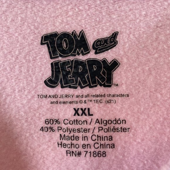 Tom and Jerry Pink Long Sleeve Pullover Sweatshirt EUC Women's Size XXL - Picture 4 of 12